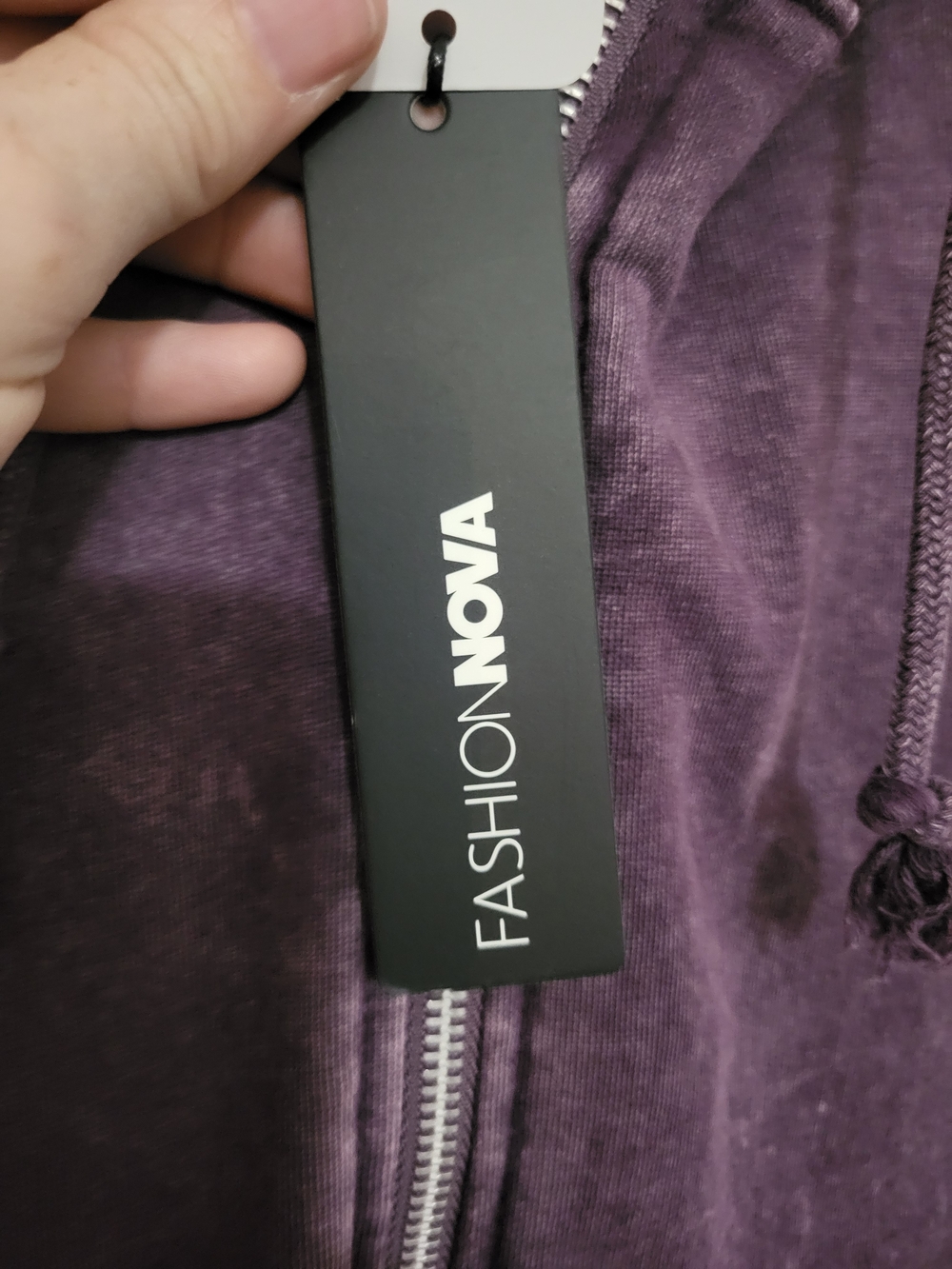 Fashion Nova On The Go Washed Fleece Cropped Zip-Up Hoodie - Purple / 3X - Picture 7 of 7